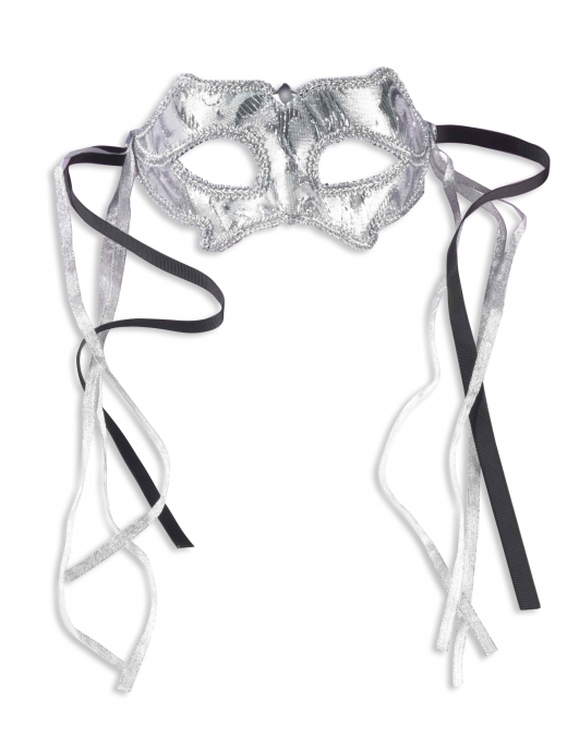 costume di carnevale MASCHERA ARGENTO CON NASTRO