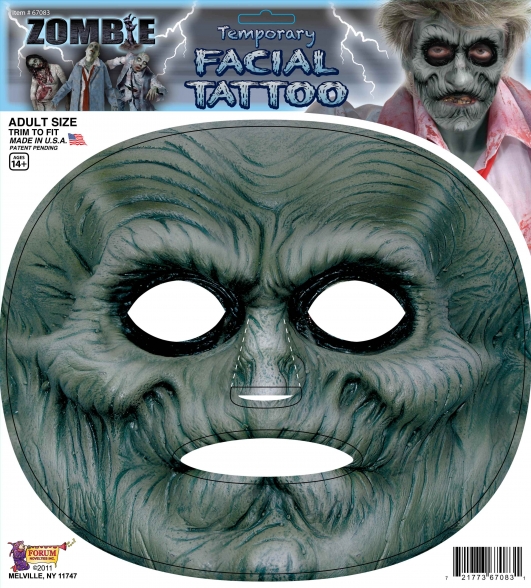 costume di carnevale MASCHERA FACCIA ZOMBIE