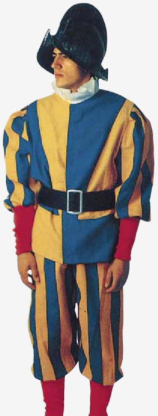 costume di carnevale GUARDIA SVIZZERA + ELMO