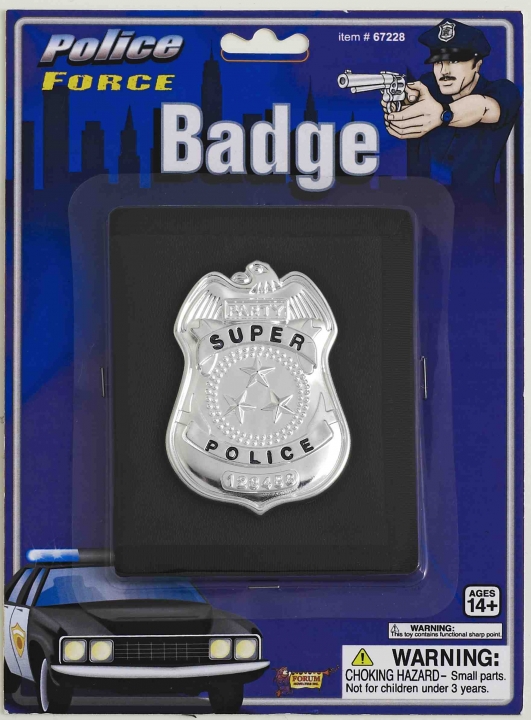 costume di carnevale DISTINTIVO POLIZIA CON BADGE