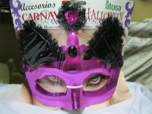 costume di carnevale MASCHERA GATTO VIOLA