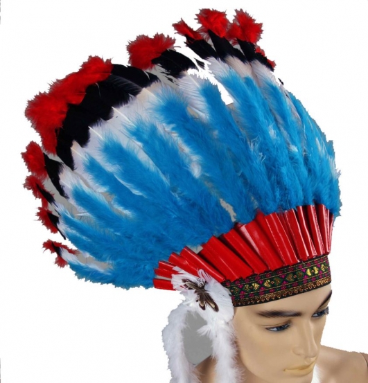 costume di carnevale COPRICAPO INDIANO LUSSO