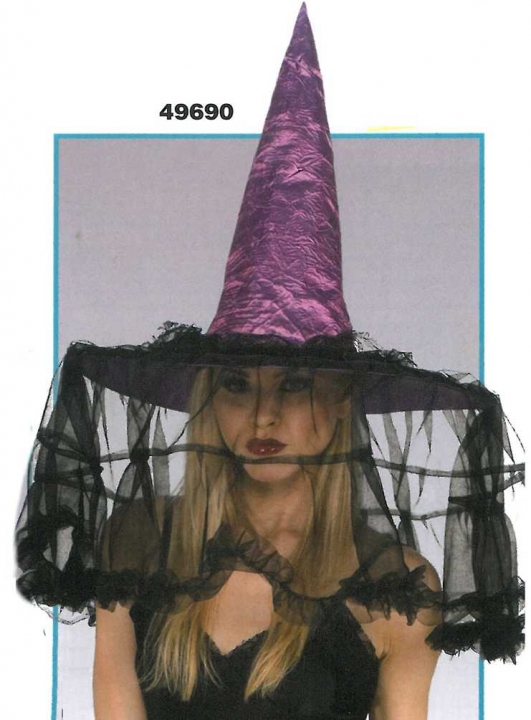 costume di carnevale CAPPELLO STREGA CON FRANGE