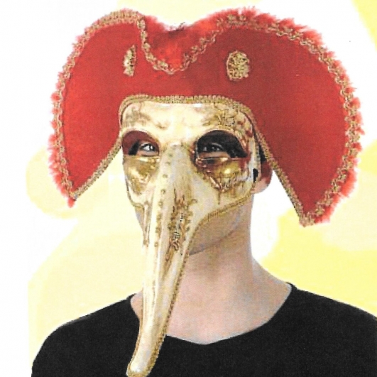 costume di carnevale MASCHERA VENEZIANA BECCO LUNGO C/CAPPELLO