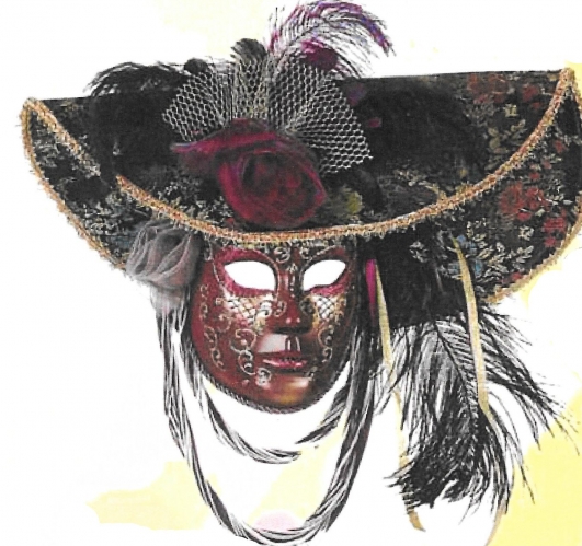 costume di carnevale MASCHERA VENEZIANA C/CAPPELLO E PIUME