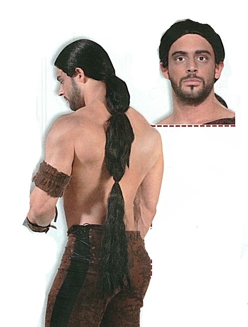 costume di carnevale PARRUCCA LUNGA GUERRIERO