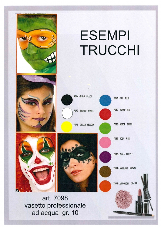 costume di carnevale VASETTO PROFESSIONALE COLORI AD ACQUA