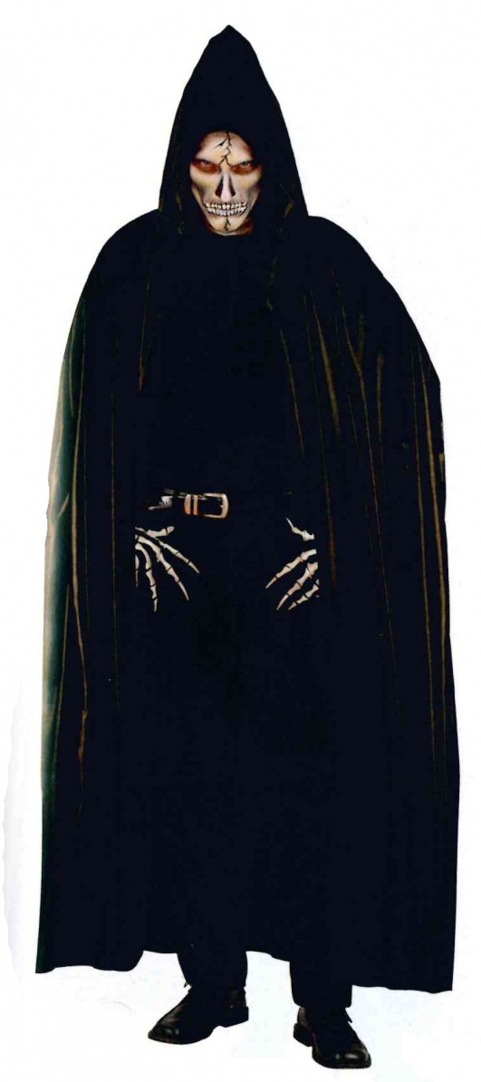 costume di carnevale MANTELLO NERO C/CAPPUCCIO