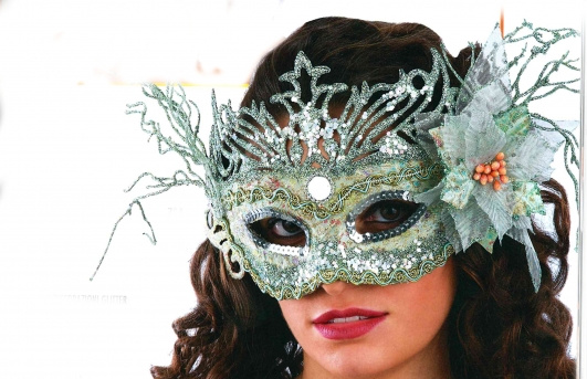 costume di carnevale MASCHERA LUSSO GLITTERATA