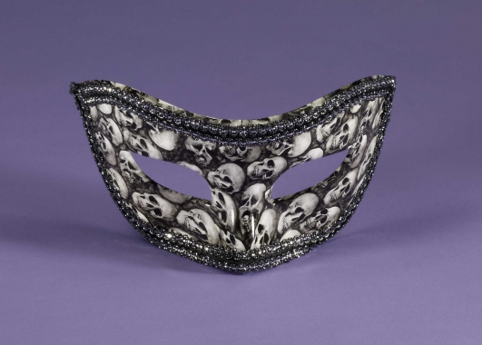 costume di carnevale MASCHERA DOMINO CON TESCHI