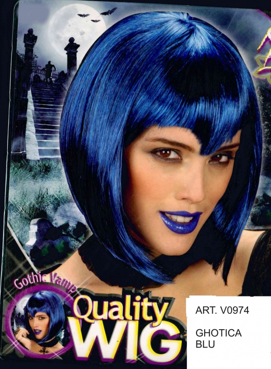 costume di carnevale PARRUCCA GHOTICA BLU