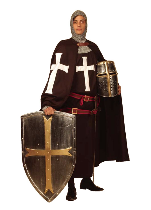 costume di carnevale CONDOTTIERO TEMPLARE NERO