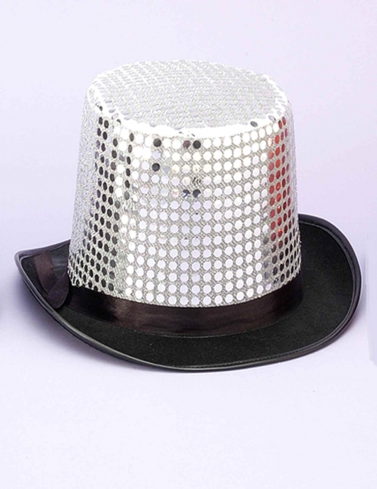 costume di carnevale CILINDRO PAJETTES ARGENTO