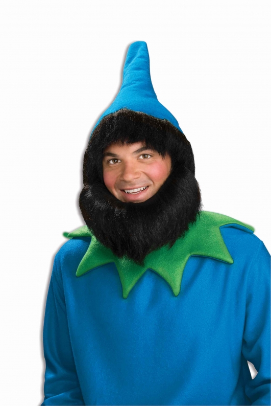 costume di carnevale GNOMO BARBA E CAPELLI BLU
