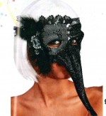 costume di carnevale MANTELLO CON CAPPUCCIO ROSSO NERO